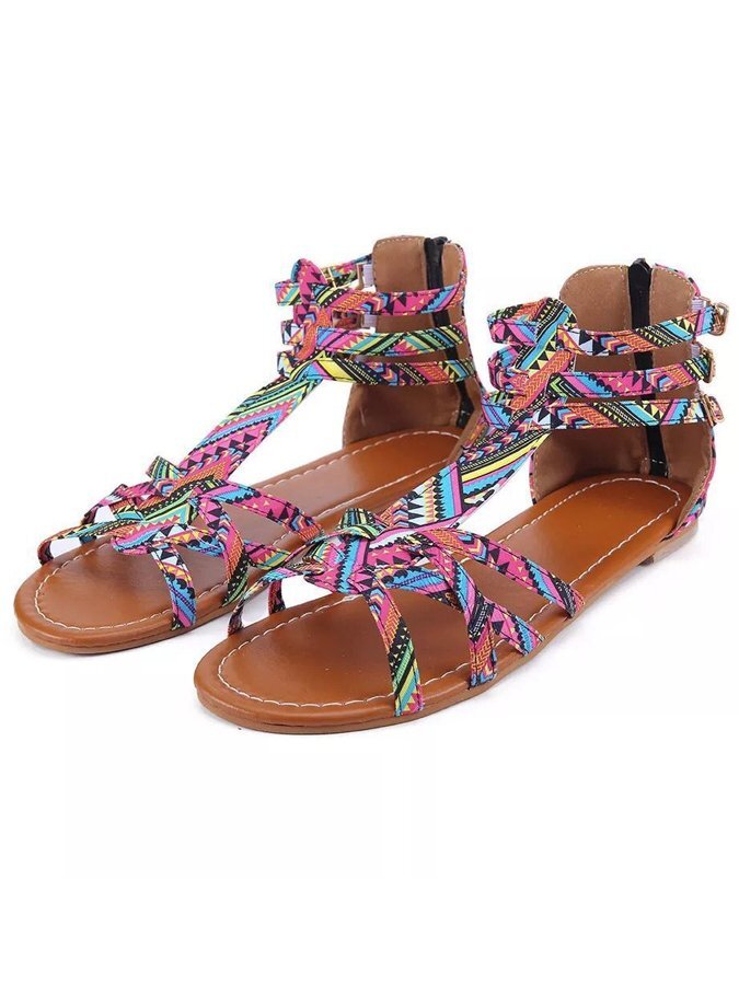 Bohemian Colorful Lace Sandals
