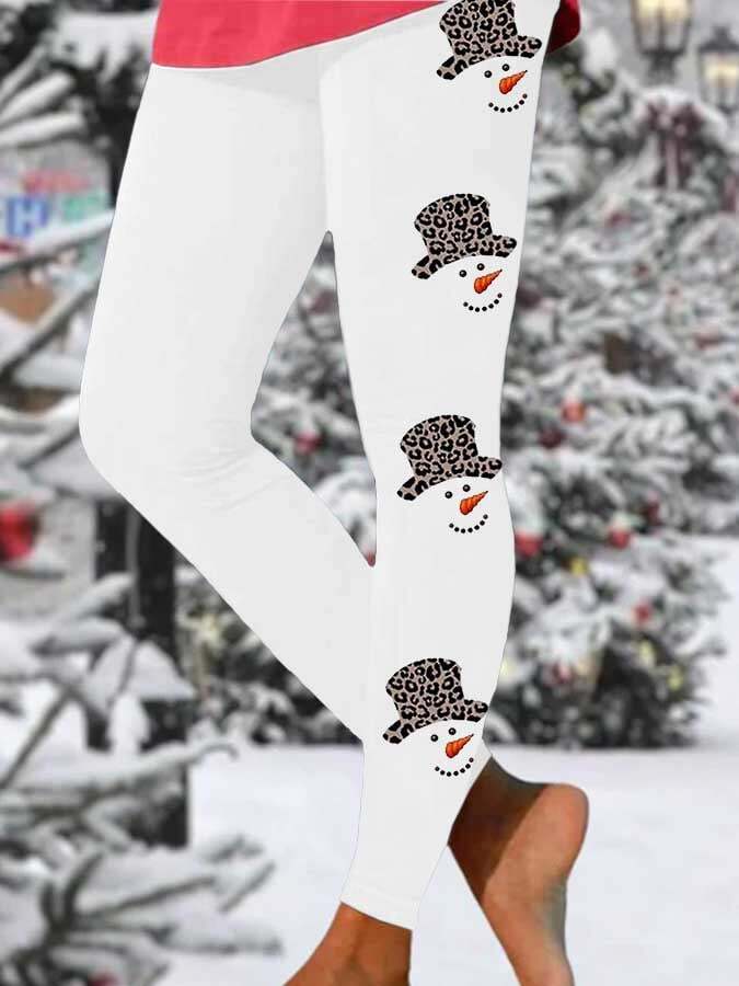 Fashion Snowman Print Leggings