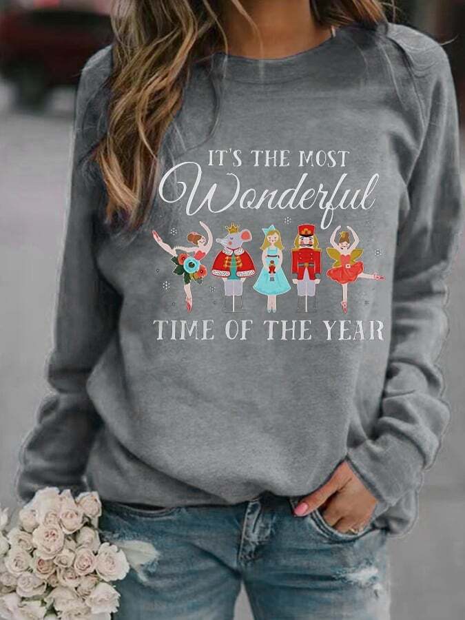 Christmas Casual Printed Sweatshirt