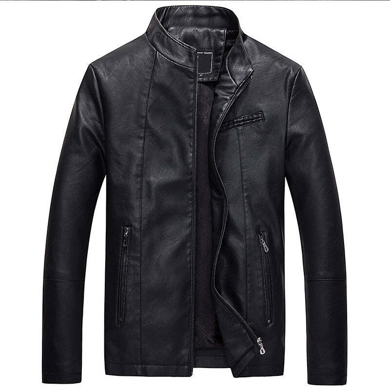 Mens Casual Outwear Faux Leather Coat