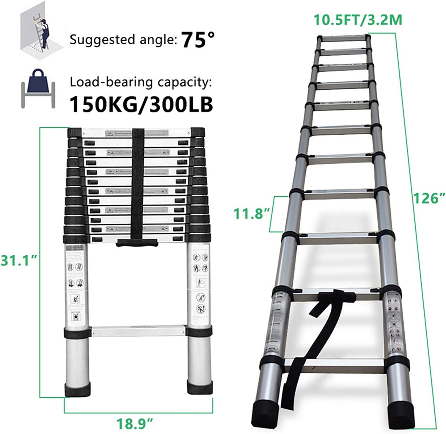 💥Last Day🔥Folding telescopic ladder aluminum telescopic ladder