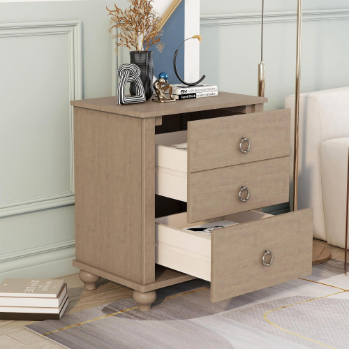 Chic Nightstand with 2 Drawers
