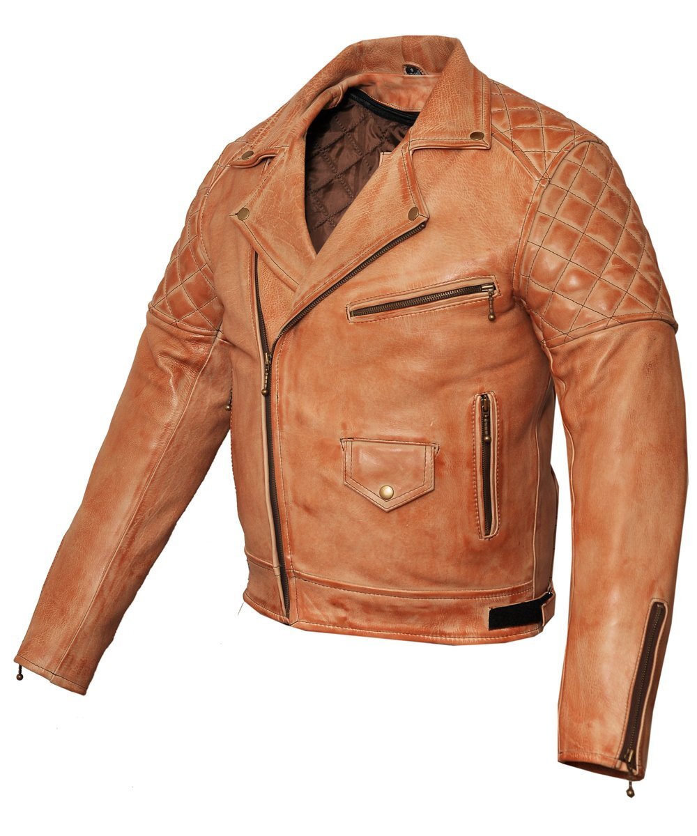 621 Marlon Brando Diamond Red Waxxed Leather Biker Jacket