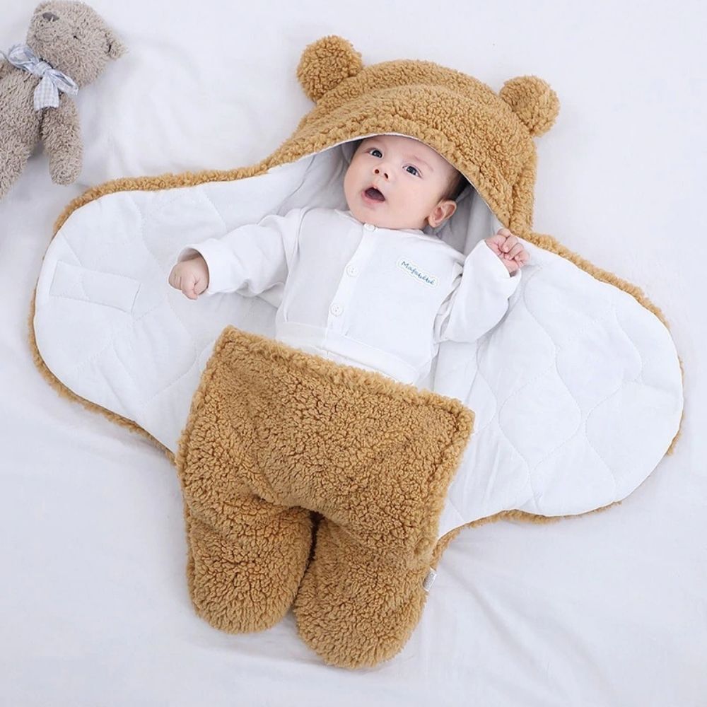 Newborn Baby Bear Soft Blankets - Brown