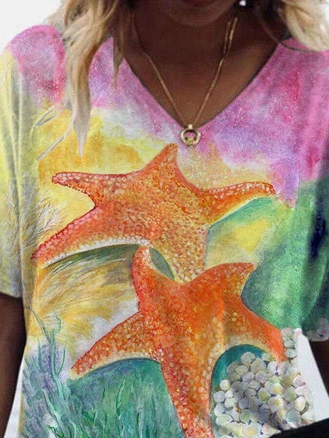 Starfish Print T-Shirt