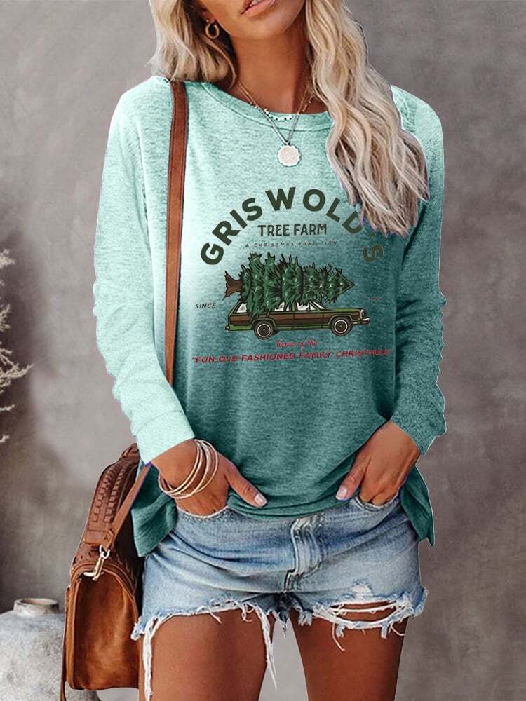 Women's Vintage Griswold Christmas Tie Dye Print Sweatshirt