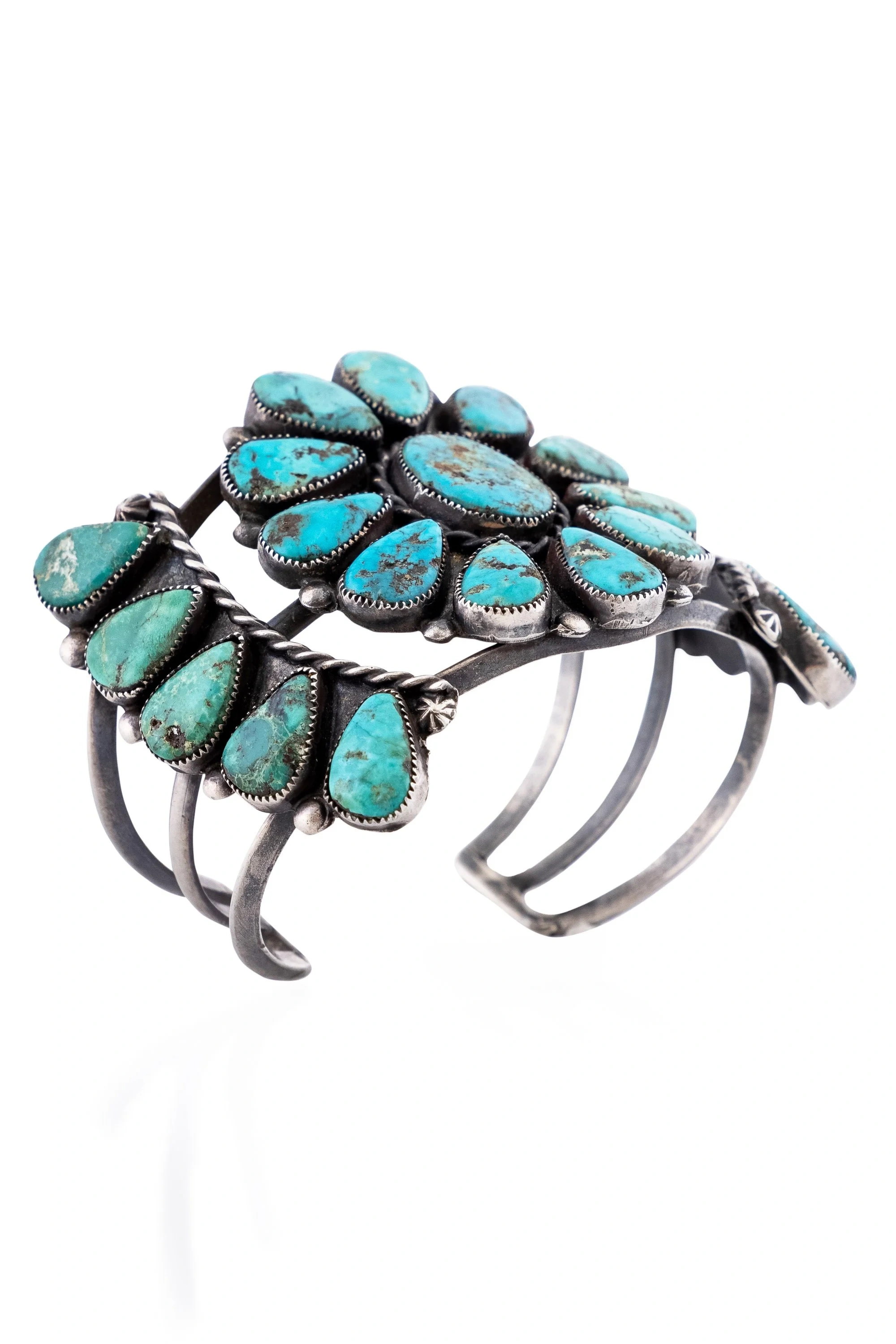 Cuff, Cluster, Turquoise, Navajo, Vintage, '60's, 2747