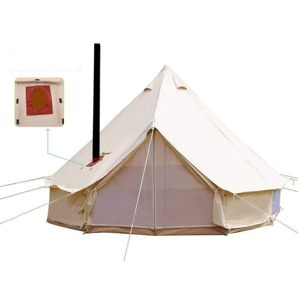 4 Season Large Waterproof Cotton Canvas Bell Tent