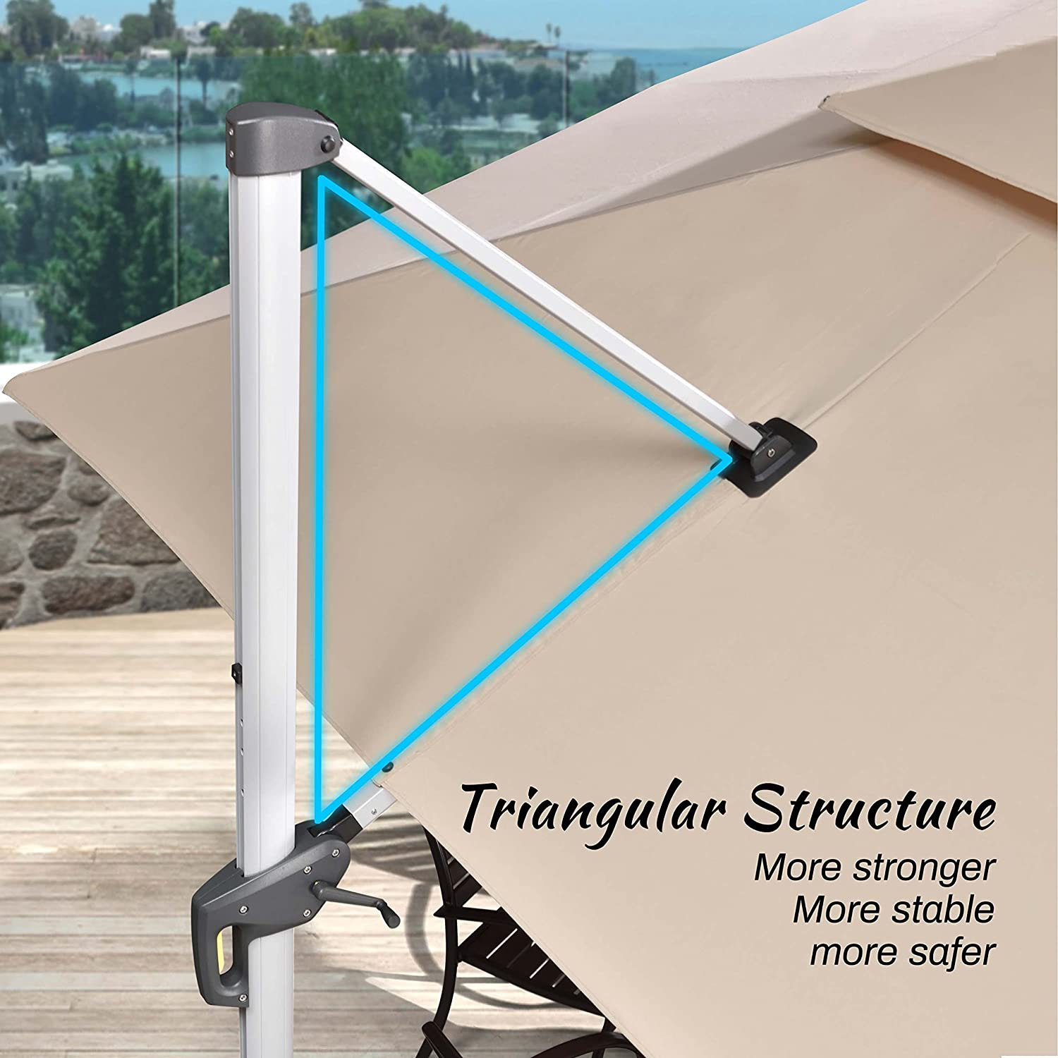 🌞Solar Powered LED🌞Cantilever Patio Umbrella💥BUY 2 GET FREE SHIPPING💥
