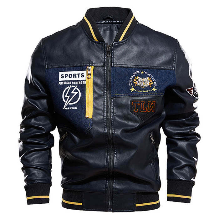 Casual Outdoor Stitching Baseball Men's Jacket