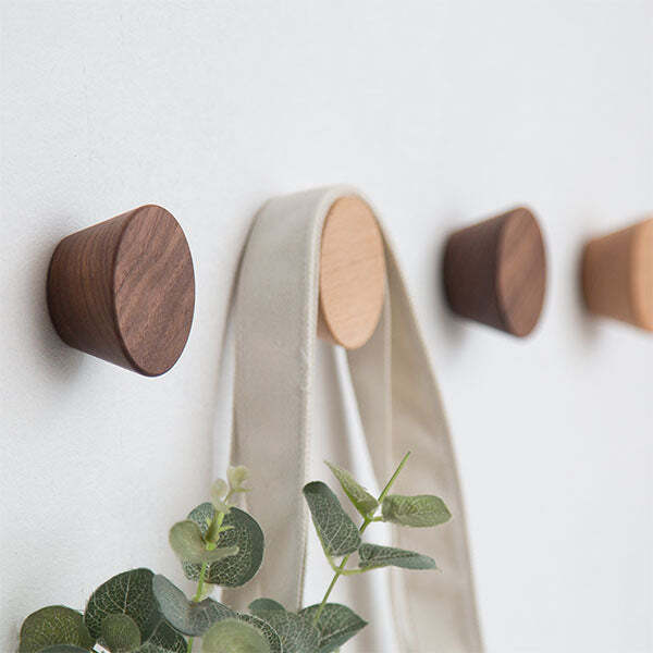Nordic Solid Wood Hook Creative Wall Sticky Hook