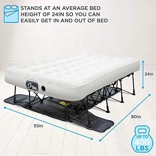 Air Mattress with Frame & Rolling Case