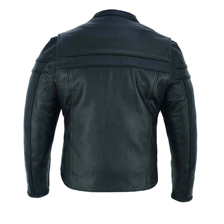 Men's Sporty Scooter Leather Motorcycle Jacket
