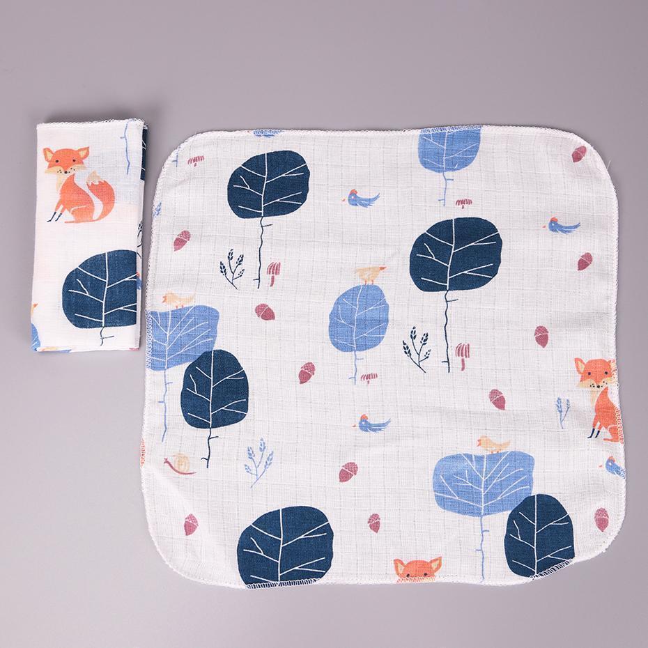 Kids Baby Cartoon Towel Handkerchief Cotton Muslin Towel Handkerchiefs Two Layers Wipe Handkerchiefs