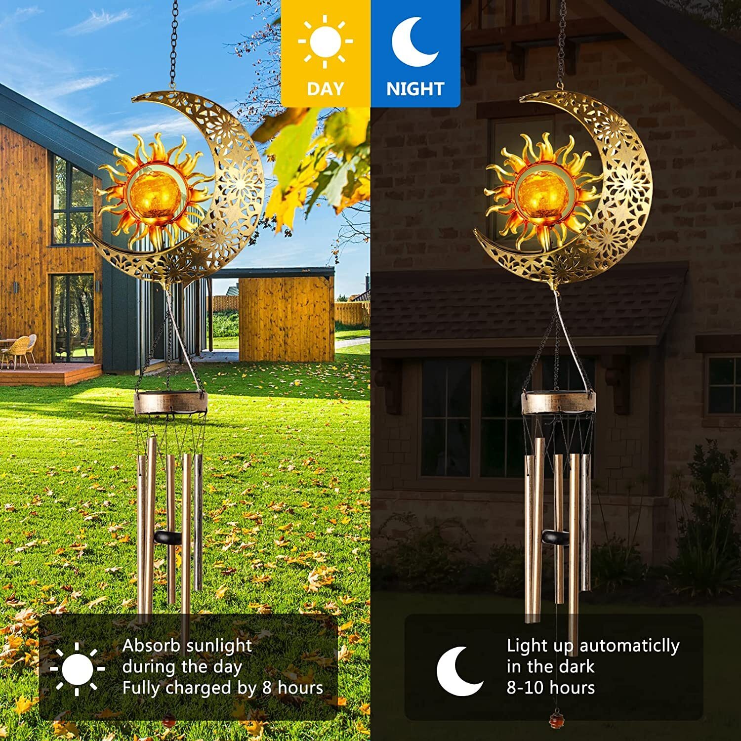 50% OFF!!💥 LED Iron Solar Wind Chime Light 💥Mother's Day Promotion