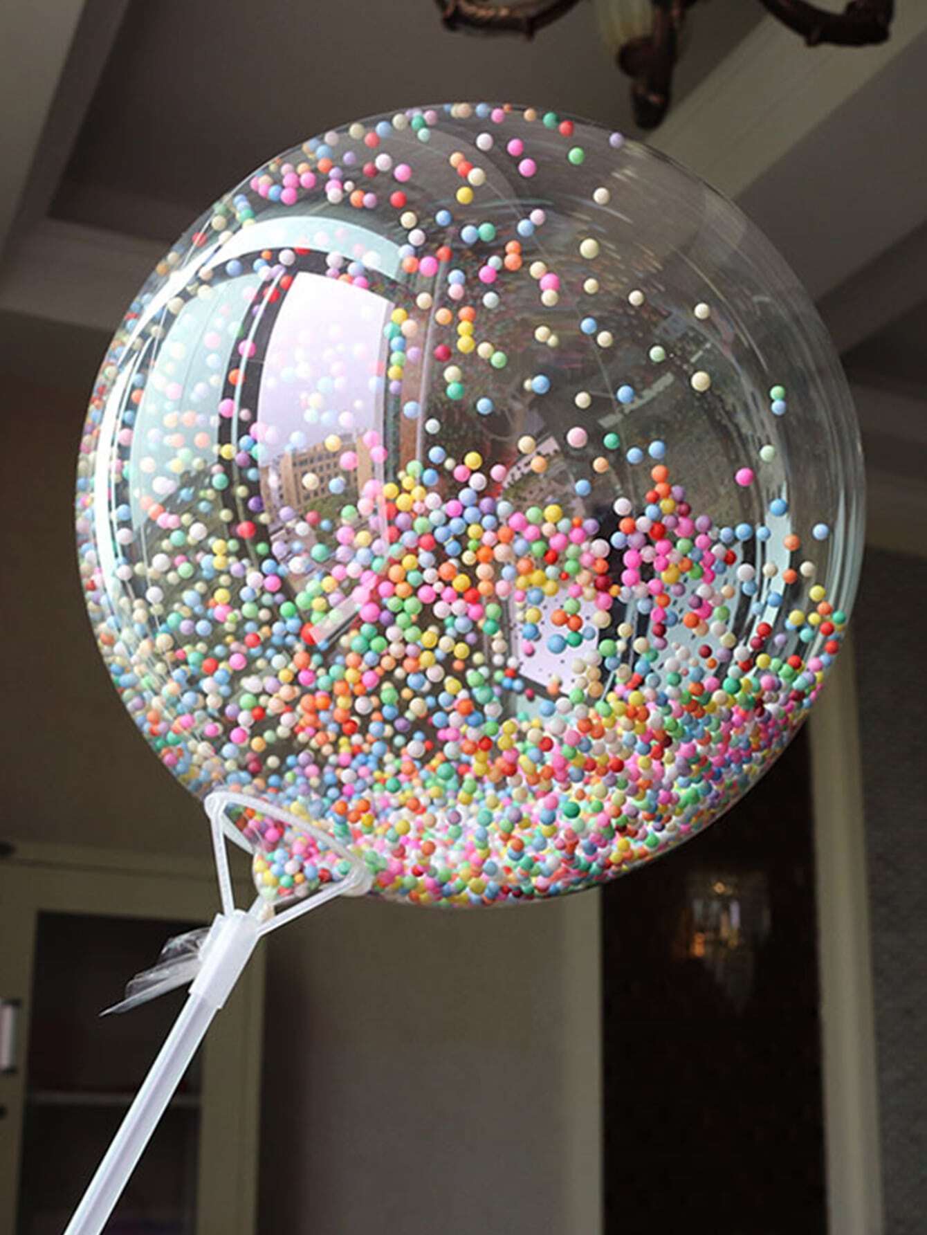 🔥Factory overstock - 2pcs Pom Pom Decor Balloon, Clear Decorative Balloon For Party Decor