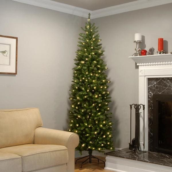 7 ft. PowerConnect Kingswood Fir Slim Artificial Christmas Tree with Dual Color LED Lights