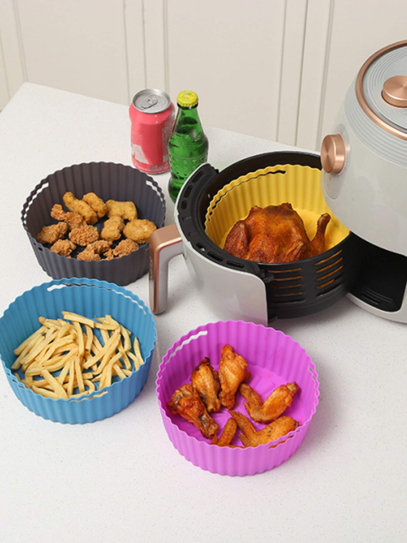 3pcs Silicone Air Fryer Tray