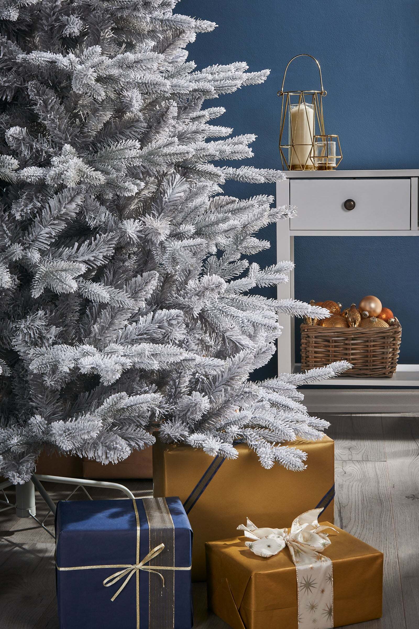 Snow Flocked Grey Fir Christmas Tree