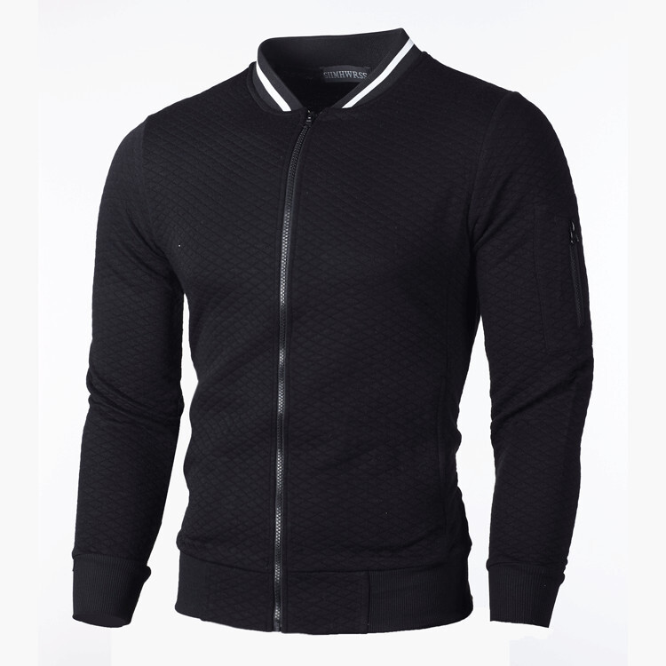 Men's Zip Up Collar Waffle Jacket Sweatshirt