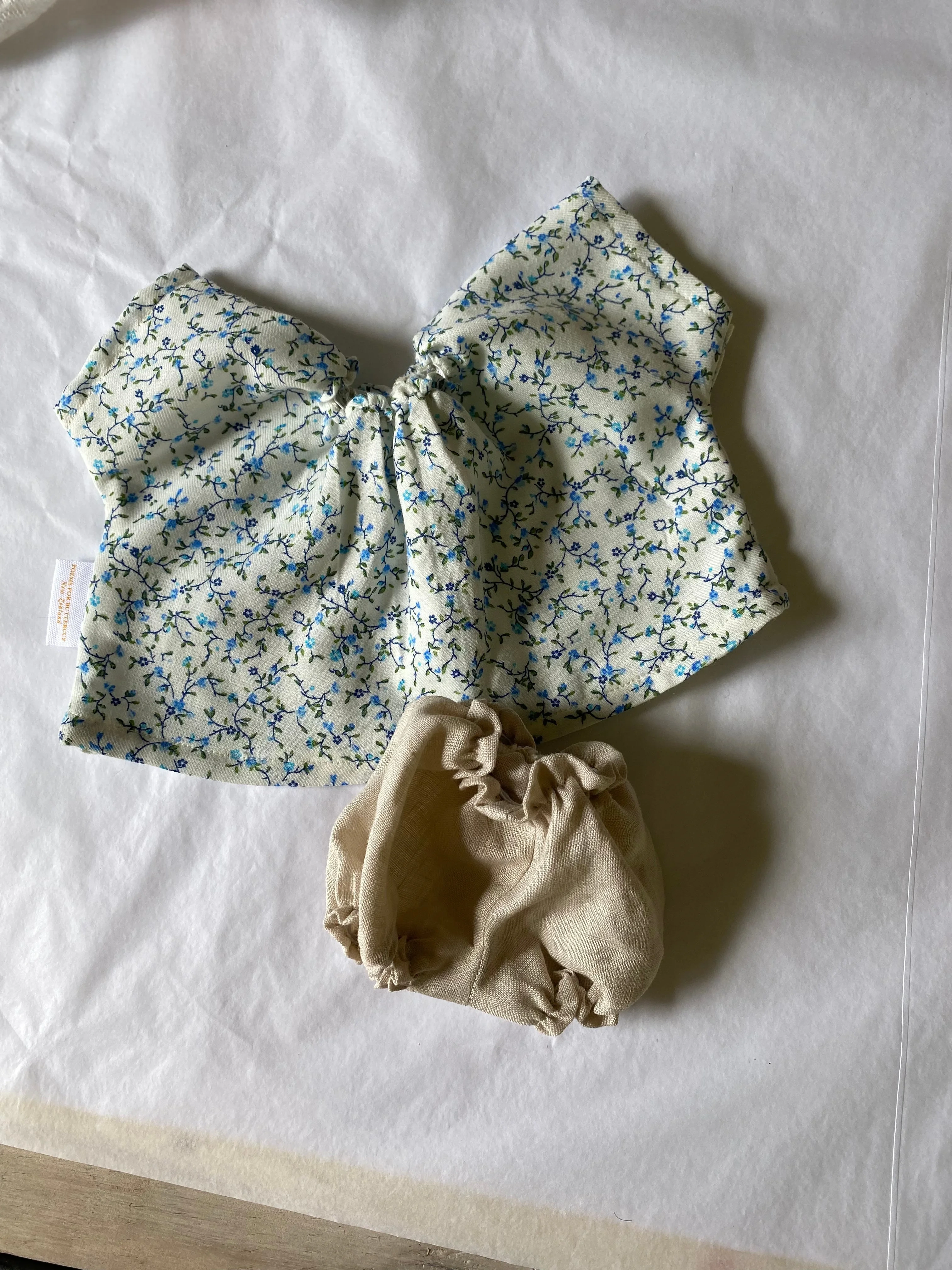 VINTAGE BLUE blouse and bloomers