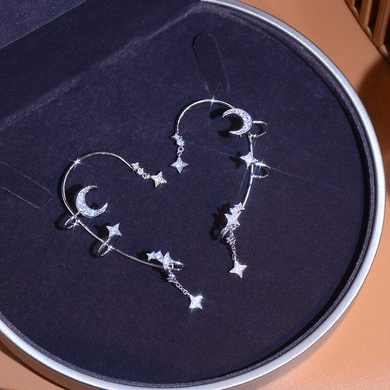 Moon Star Ear Cuff Earrings