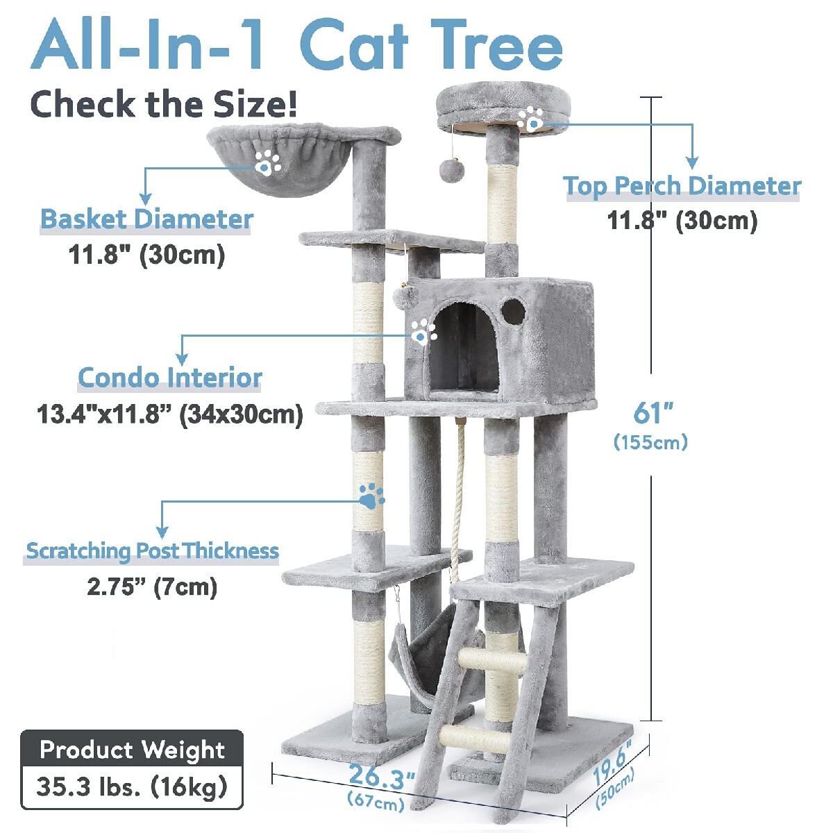 rabbitgoo Cat Tree Cat Tower