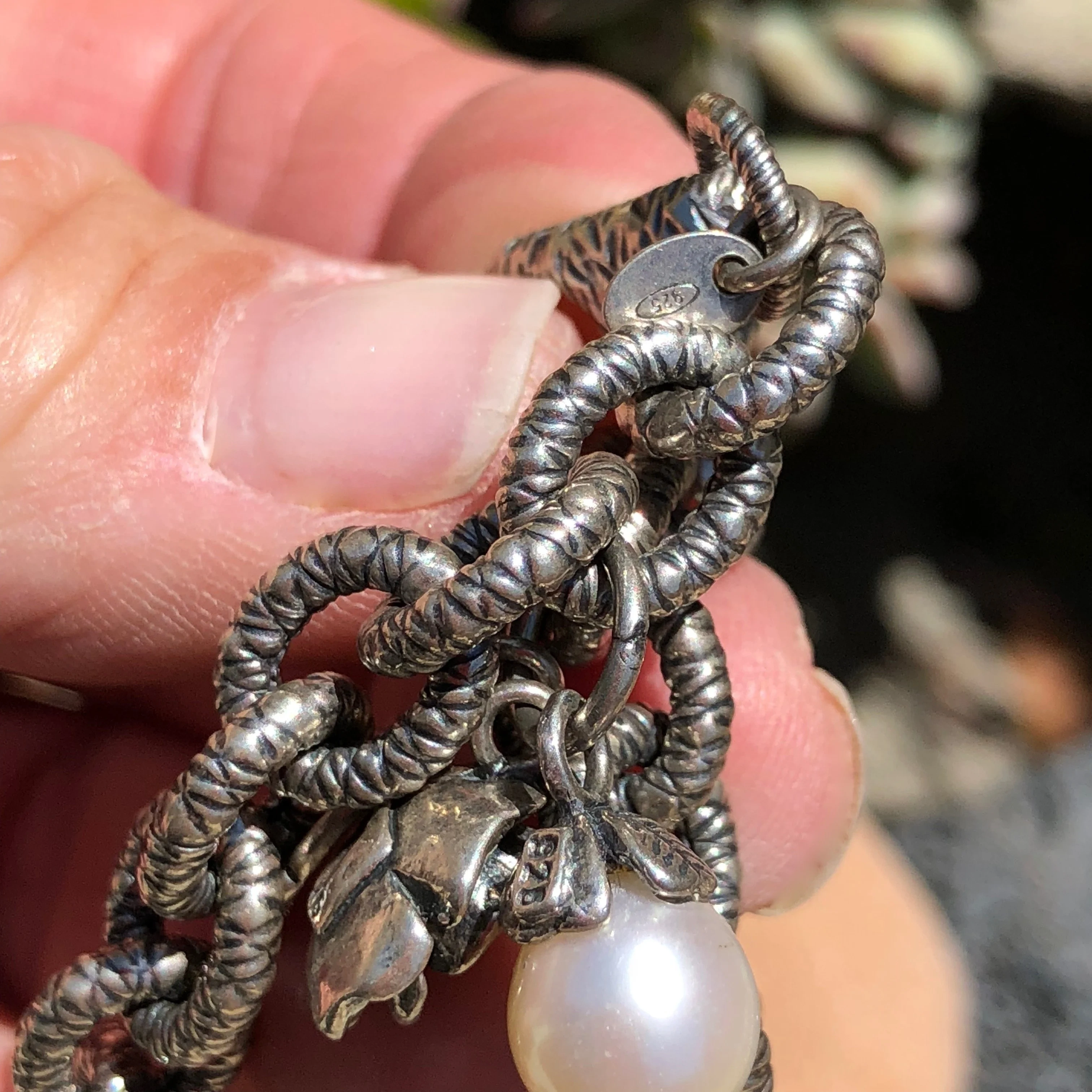 Sterling Silver Triple Charm Bracelet