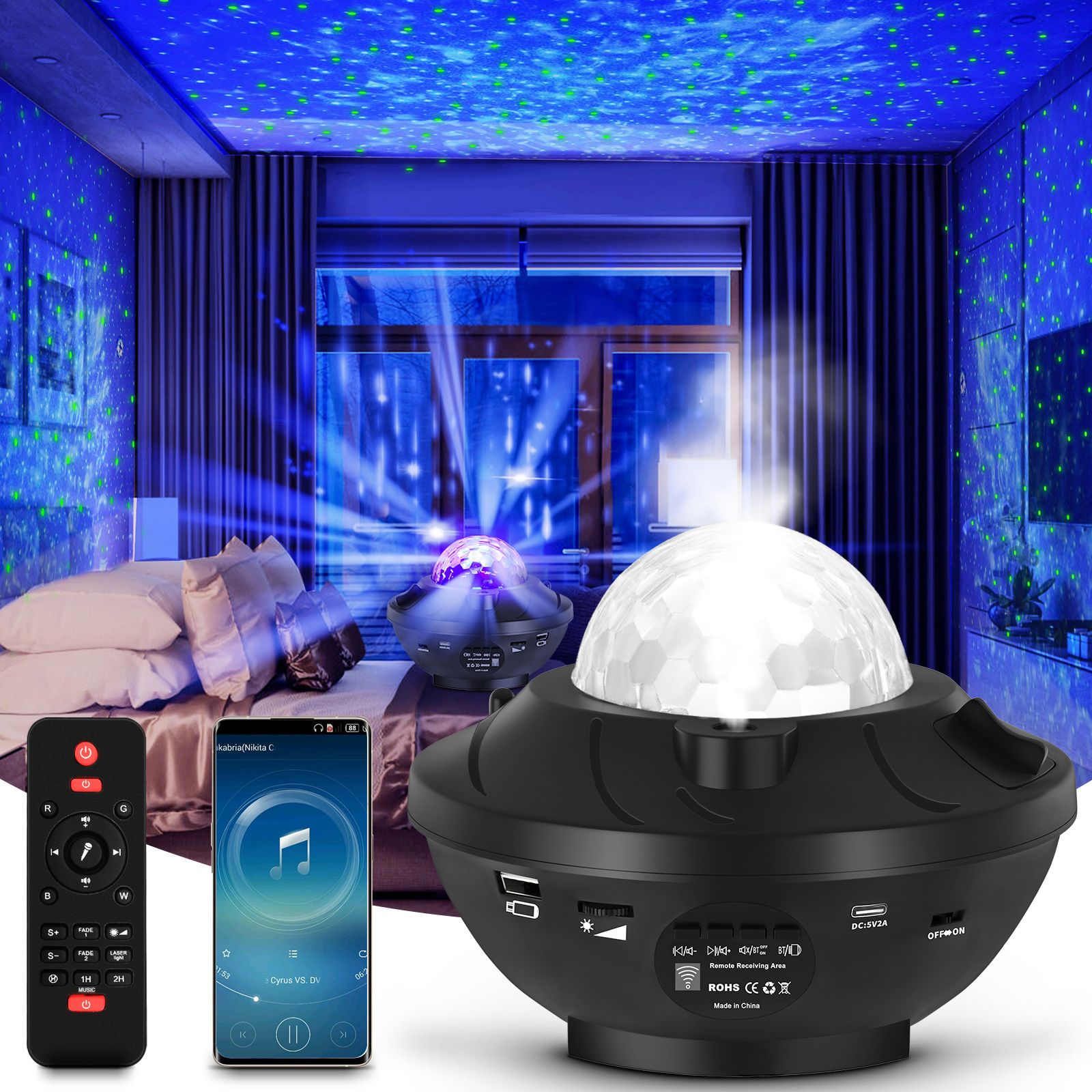 Star Projector Night Light, Star Light Projector for Bedroom,Galaxy Lighting with Bluetooth Music Speaker Timer for Bedroom Decoration Kids Party Birthday Gifts for Girls Boys