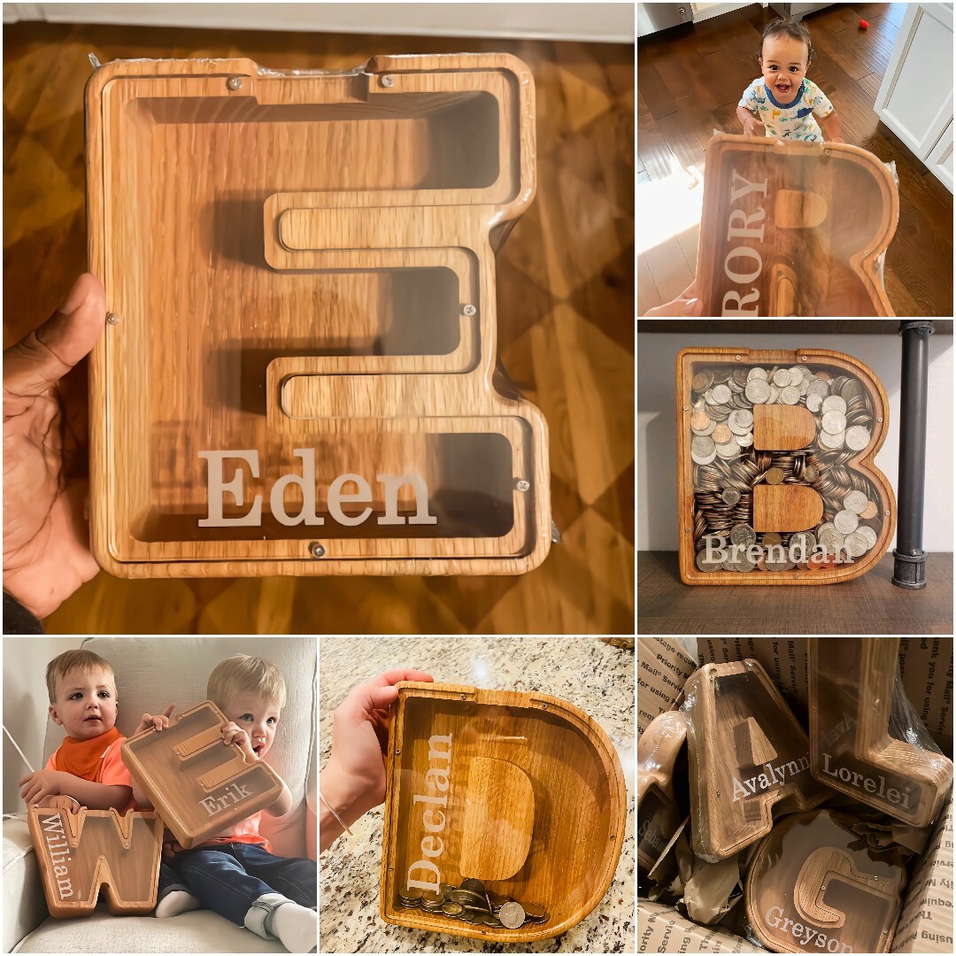 🔥Christmas Gifts🎁Personalized Boys/Girls Piggy Bank-Wood Gift For Kids