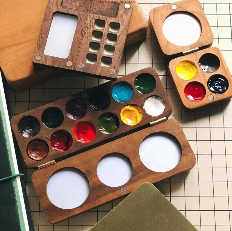 Mini Walnut Watercolor Travel Paint Box