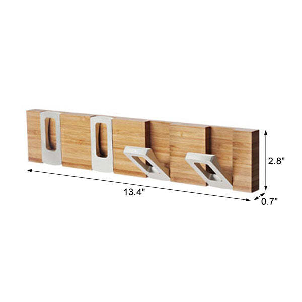 Wall Mounted Folding Invisible Solid Wood Coat Hook
