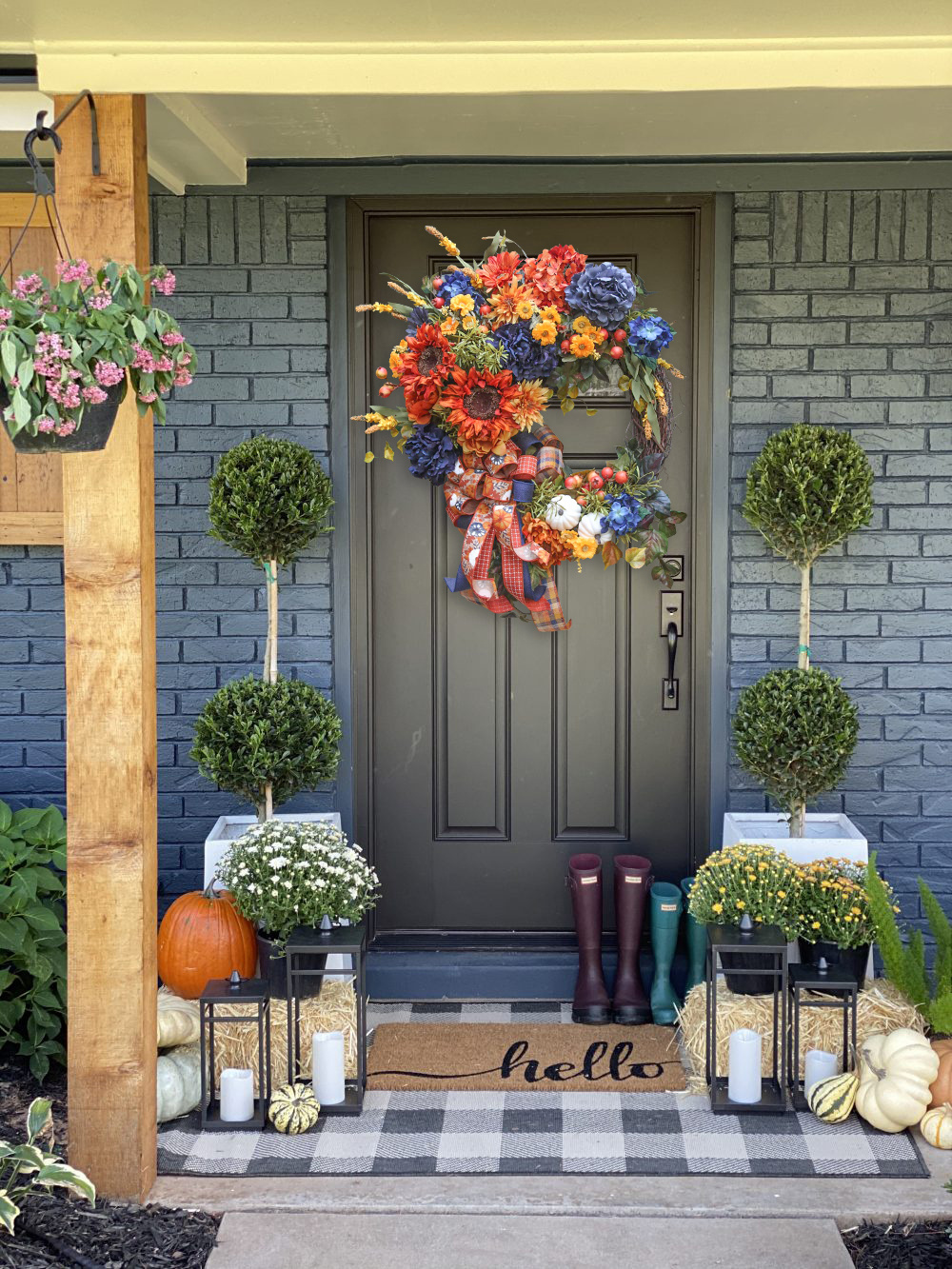 🔥HOT SALE🍁Navy & Rust Fall wreath for Front Door