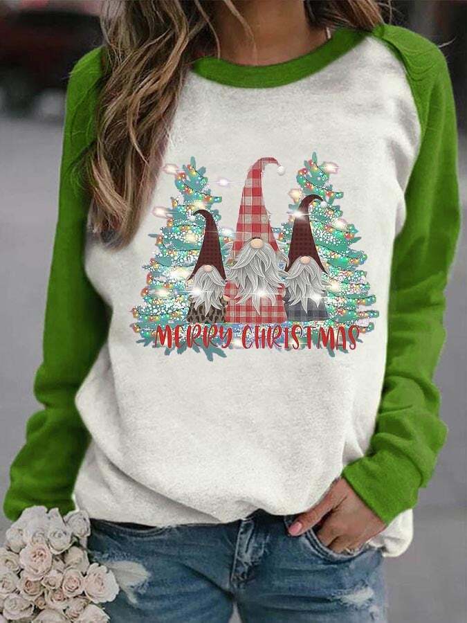 Fashion Gnome Print Long Sleeve Sweatshirt