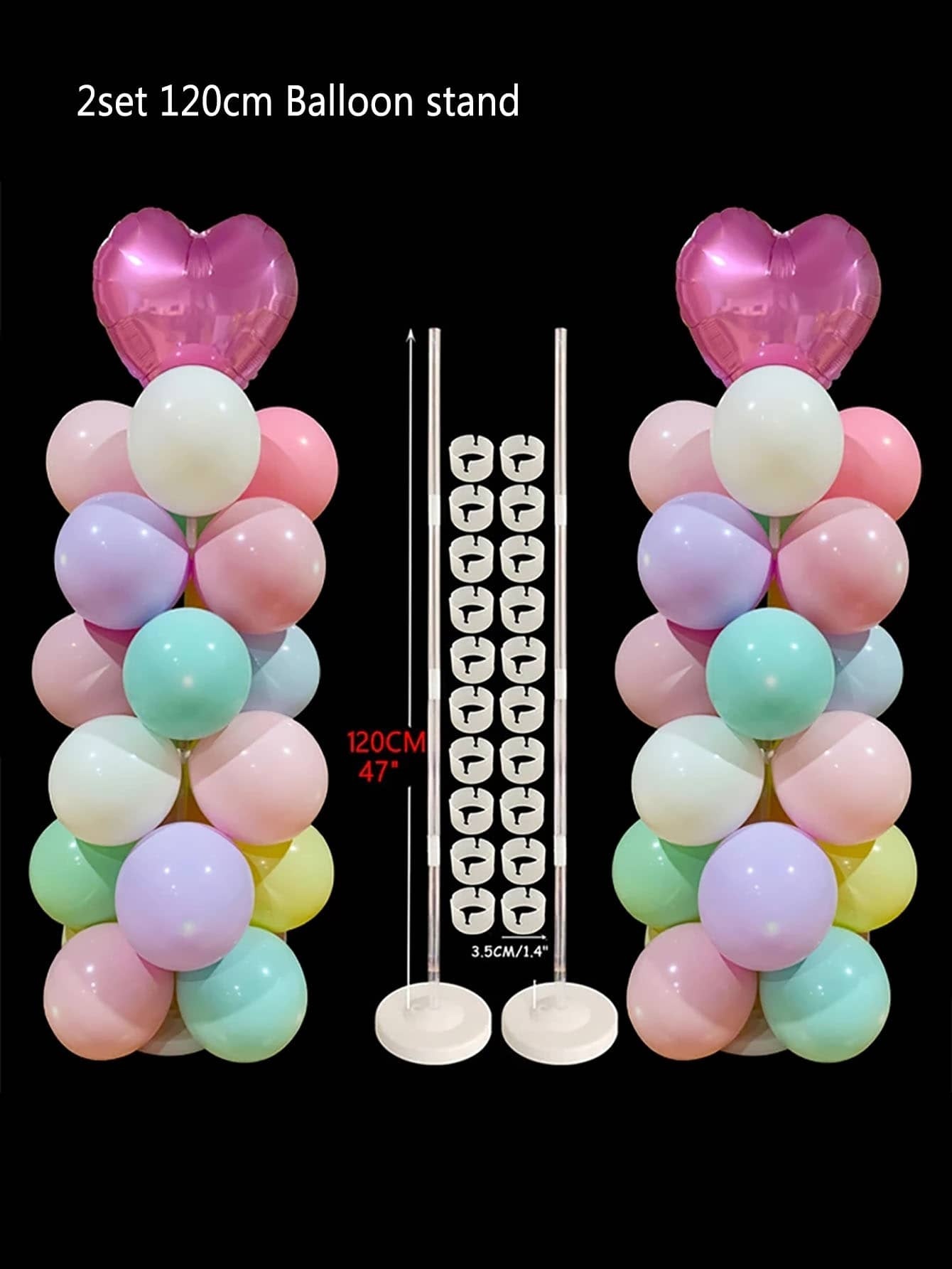 🔥Factory overstock - 2pcs/set Plain Balloon Modeling Rack, White Balloon Stand For Party