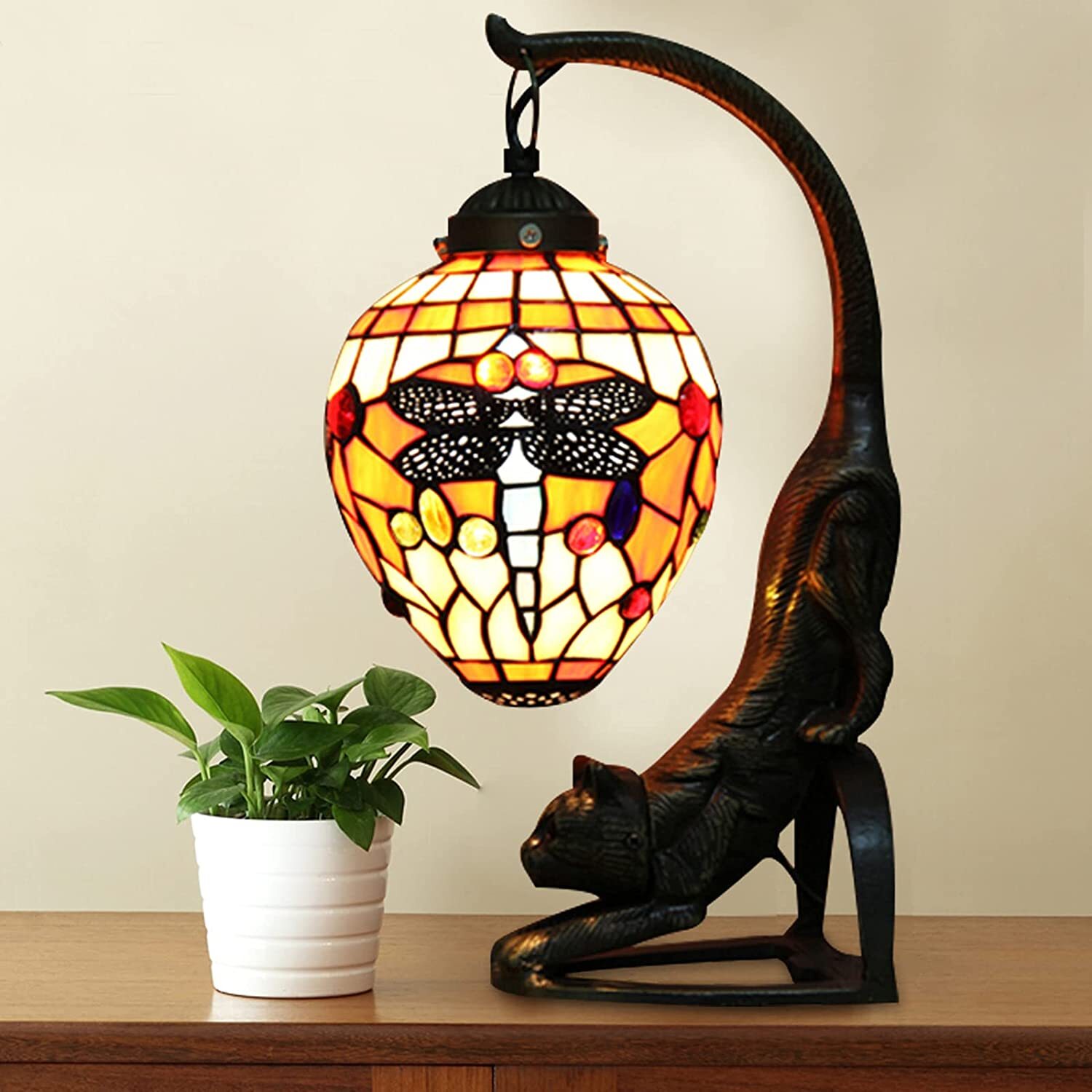 Tiffany Style Cat Lamp - Style A