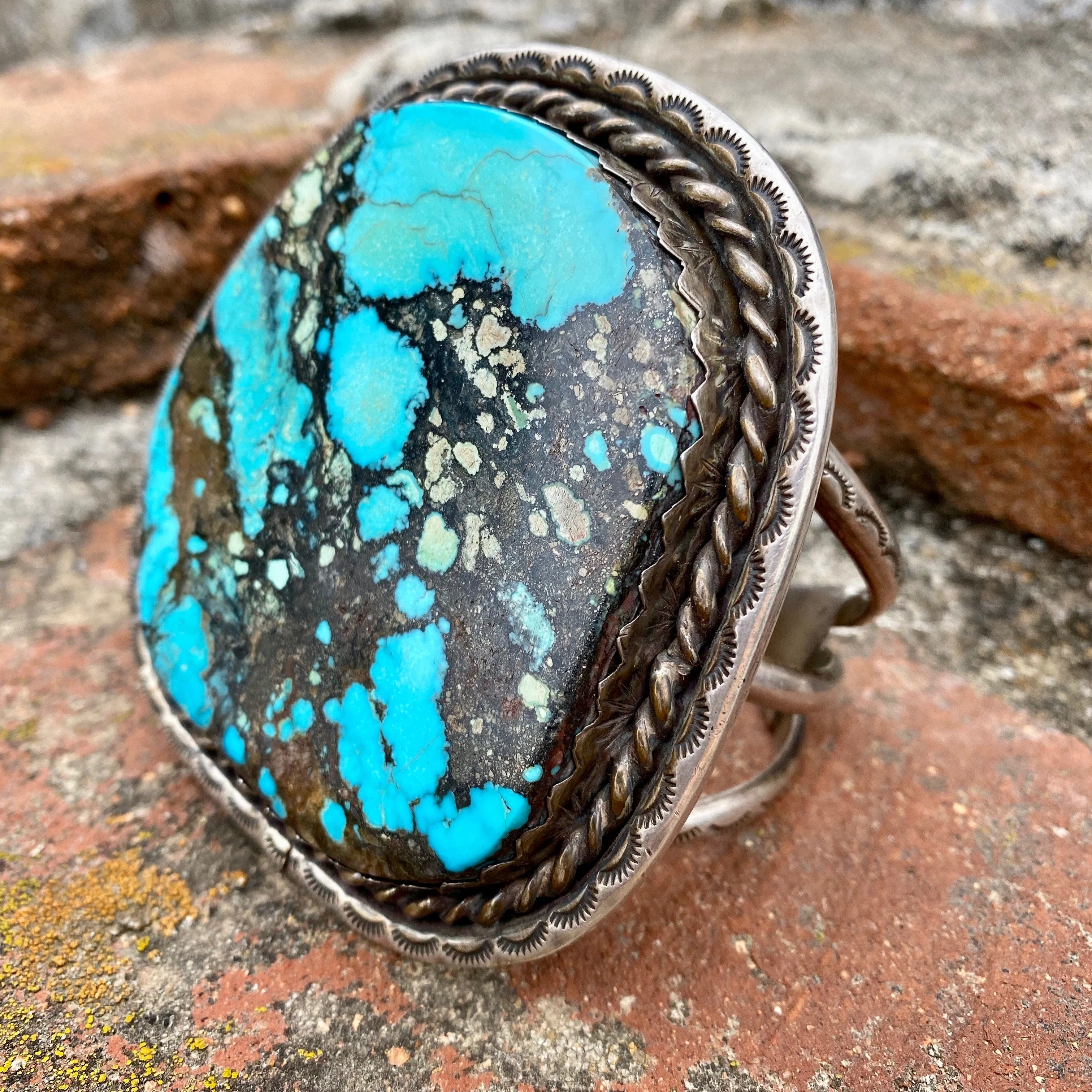 The Monster Navajo Turquoise Cuff Bracelet in Sterling Silver
