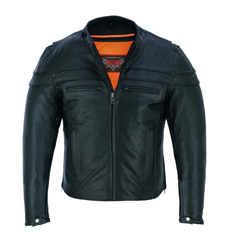 Men's Sporty Scooter Leather Motorcycle Jacket