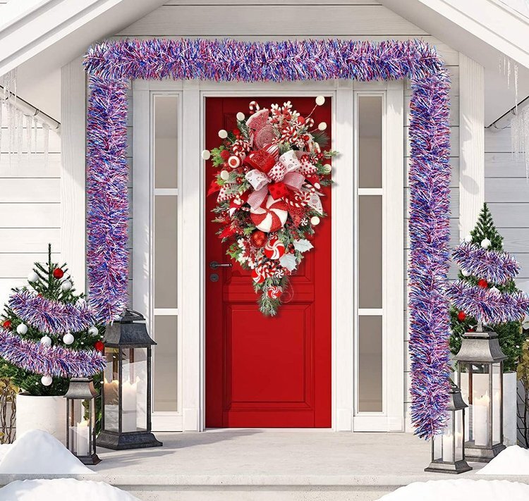 🔥Last Day 49% OFF🔥🍭Candy Cane Christmas Wreath🍭