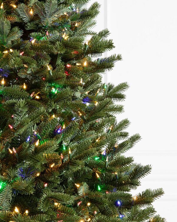 7-1/2 ft. Natural Fraser Medium Fir Hinged Artificial Christmas Tree with 1000 Multicolor Lights