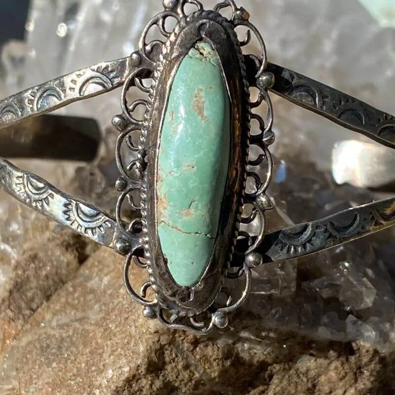 Southwestern Turquoise Bracelet in Sterling Silver Mexico