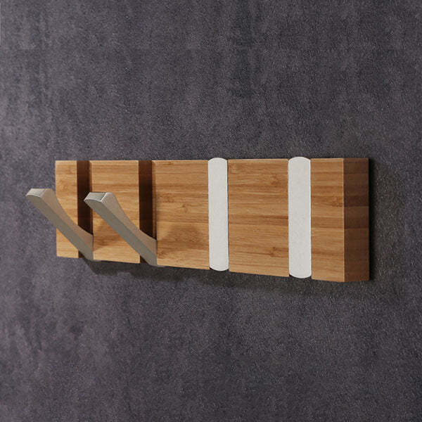 Wall Mounted Folding Invisible Solid Wood Coat Hook