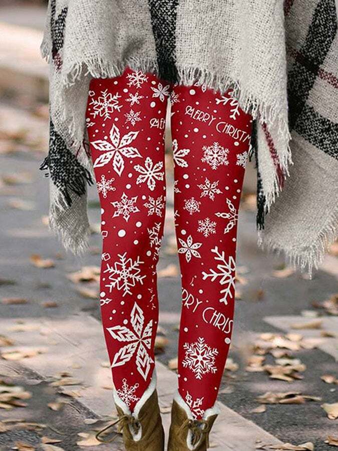 Fashion Snowflake Print Leggings
