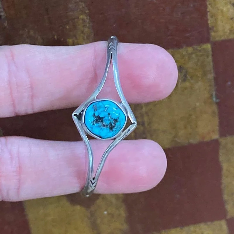 Child's Spider Web Turquoise Bracelet in Sterling Silver