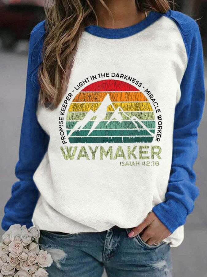 Way Maker Miracle Worker Promise Keeper Light In The Darkness Print Sweatshirt