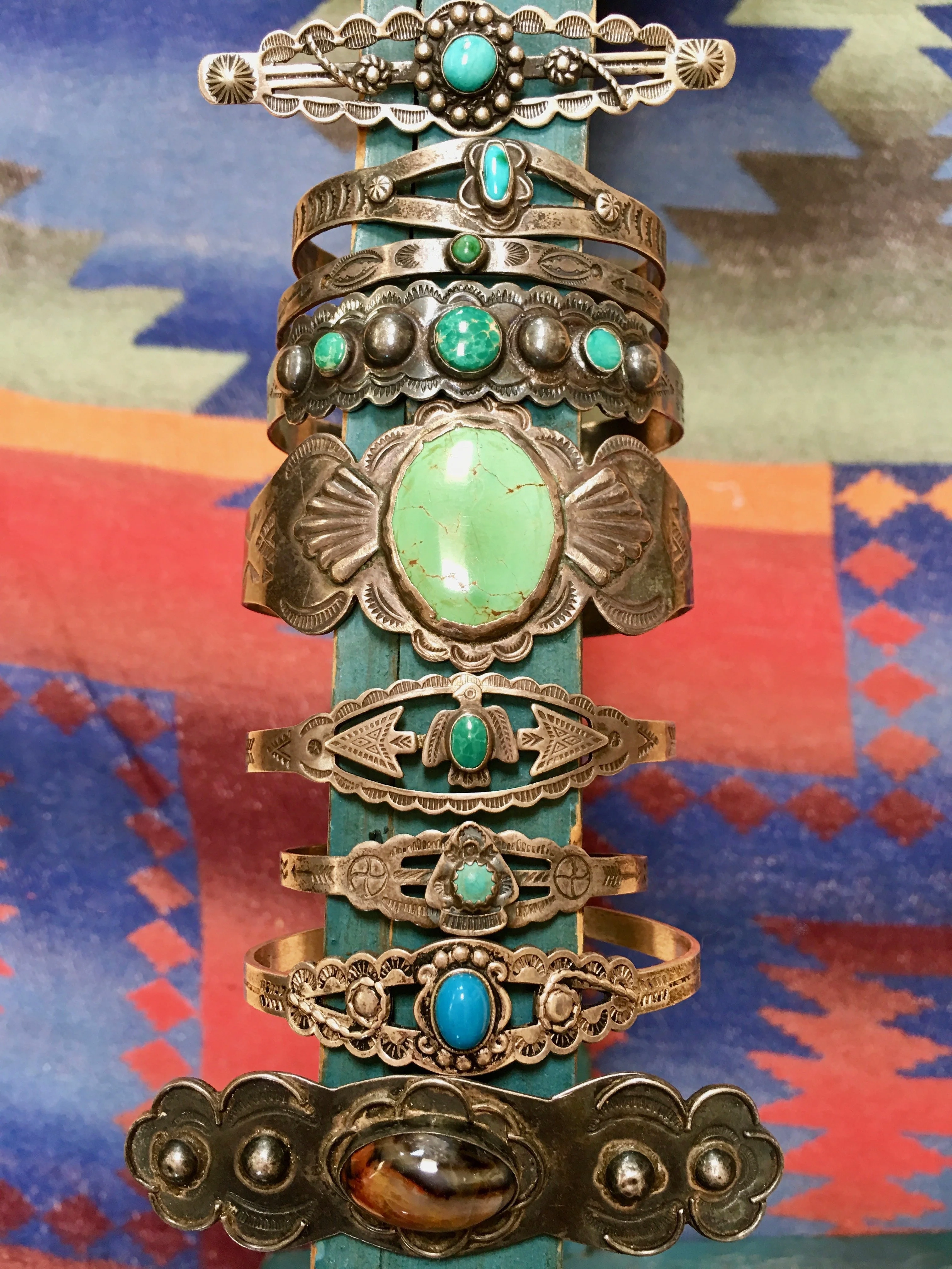 Vintage Navajo Sterling Silver Bracelet Fred Harvey Era