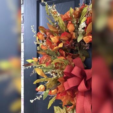 🔥HOT SALE 🍁French Berries orange brown swag wreath