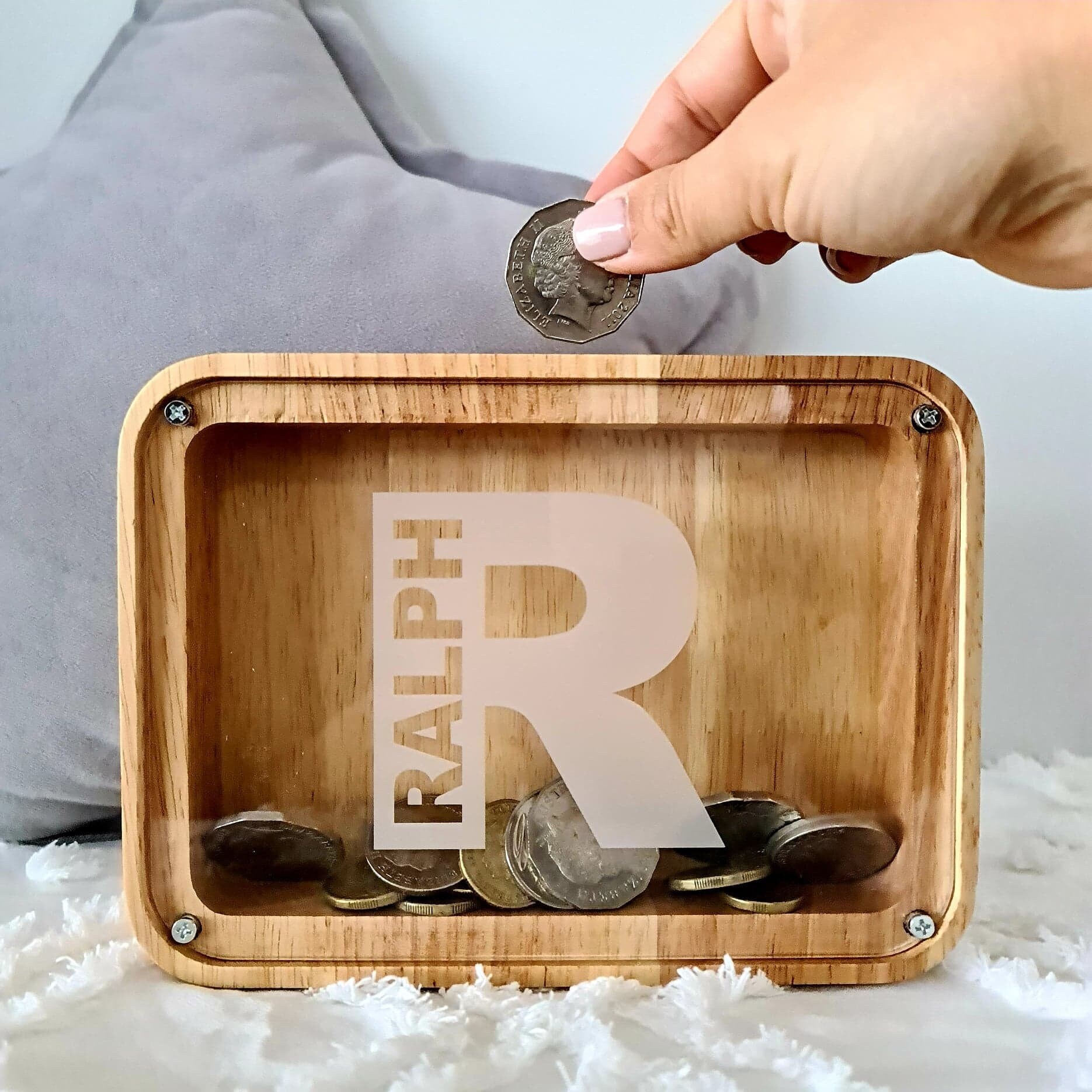 CUSTOM MONEY BOX - LETTER WITH NAME