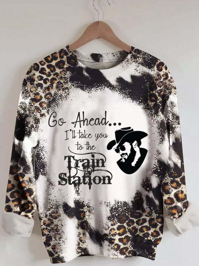 Women's I‘ll Take You To The Train Station Print Sweatshirt