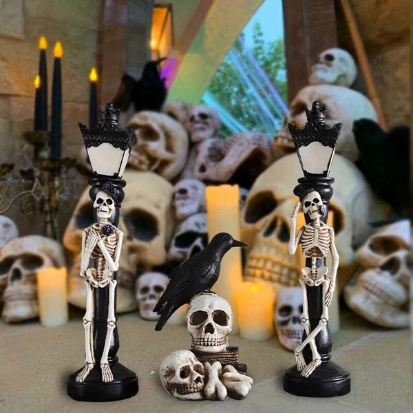 (🎃HALLOWEEN PRE SALE - 49% OFF) Resin Skeleton Decoration Light & Skull Crow Light